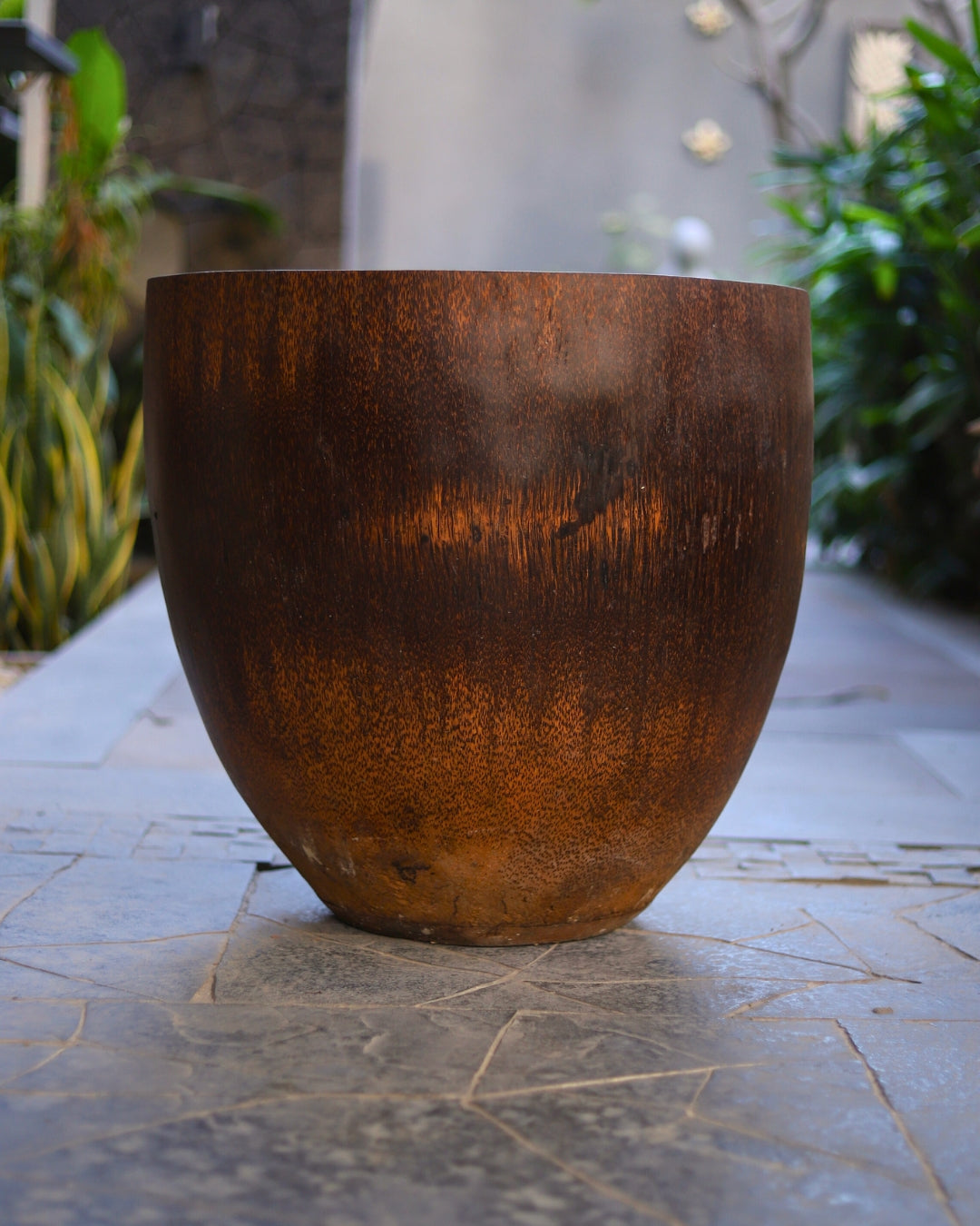Palm Wood Plain Planter