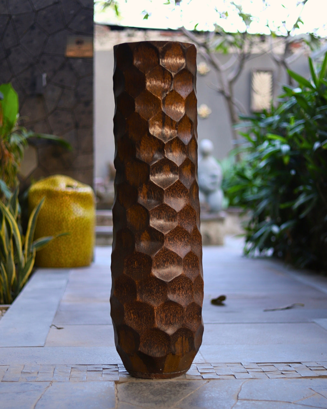 Palm Wood Sleek Planter