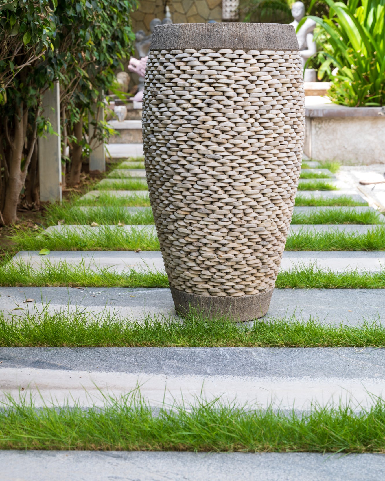 Elegant Ivory Stone Planter (medium)