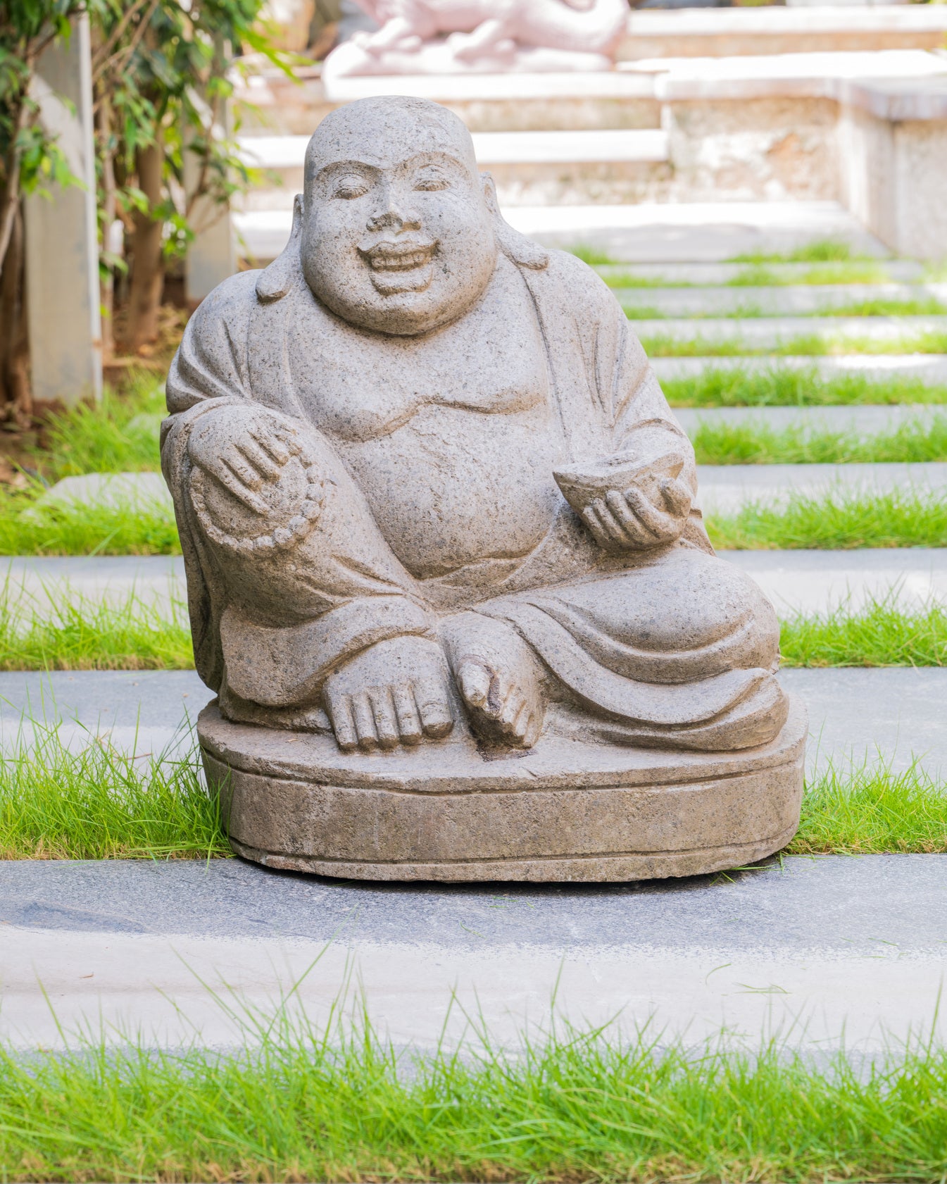 Laughter of Blessings Buddha Stone Statue